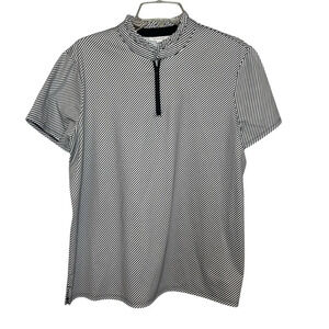 Chico’s  golf shirt zipper stripes black white Chico’s size 2 medium 12 14